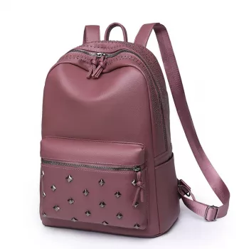 Large Rivet PU Leather Backpack: Chic Everyday Daypack