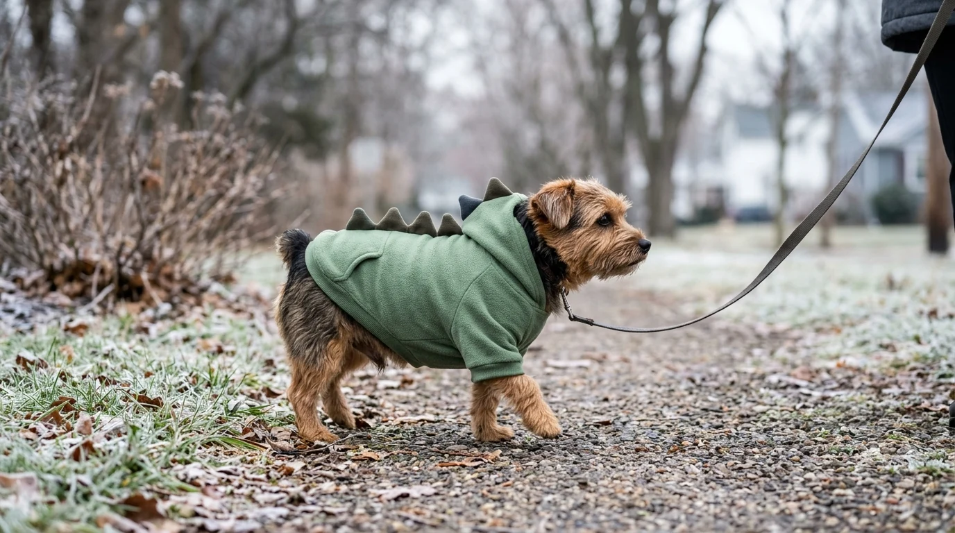 Cozy Dinosaur Fleece Hoodie for Small Pets This Winter