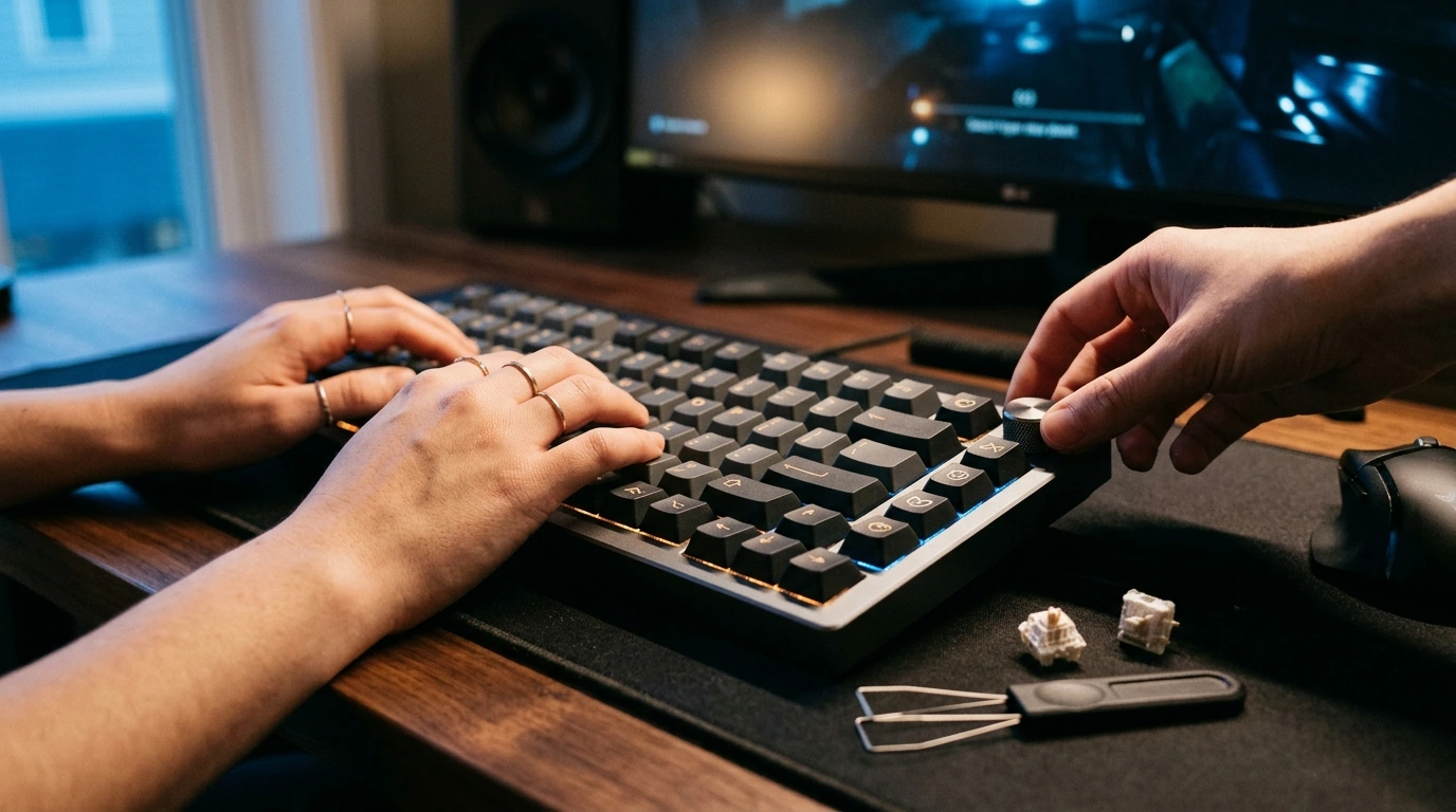 Hot-Swap RGB Gasket Mount Keyboard with Control Knob