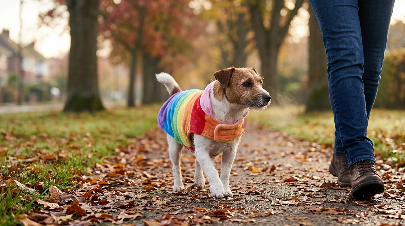 Rainbow Plush Pet Coat for Small Dogs & Cats