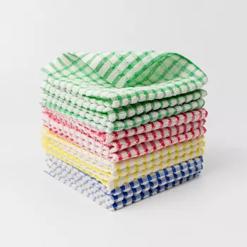 Checkered Kitchen Cloths: Absorbent Reusable Wipe Towels
